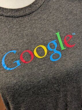 Google Official Corporate Tech Merch Dark Grey Heather T-Shirt | Size Medium